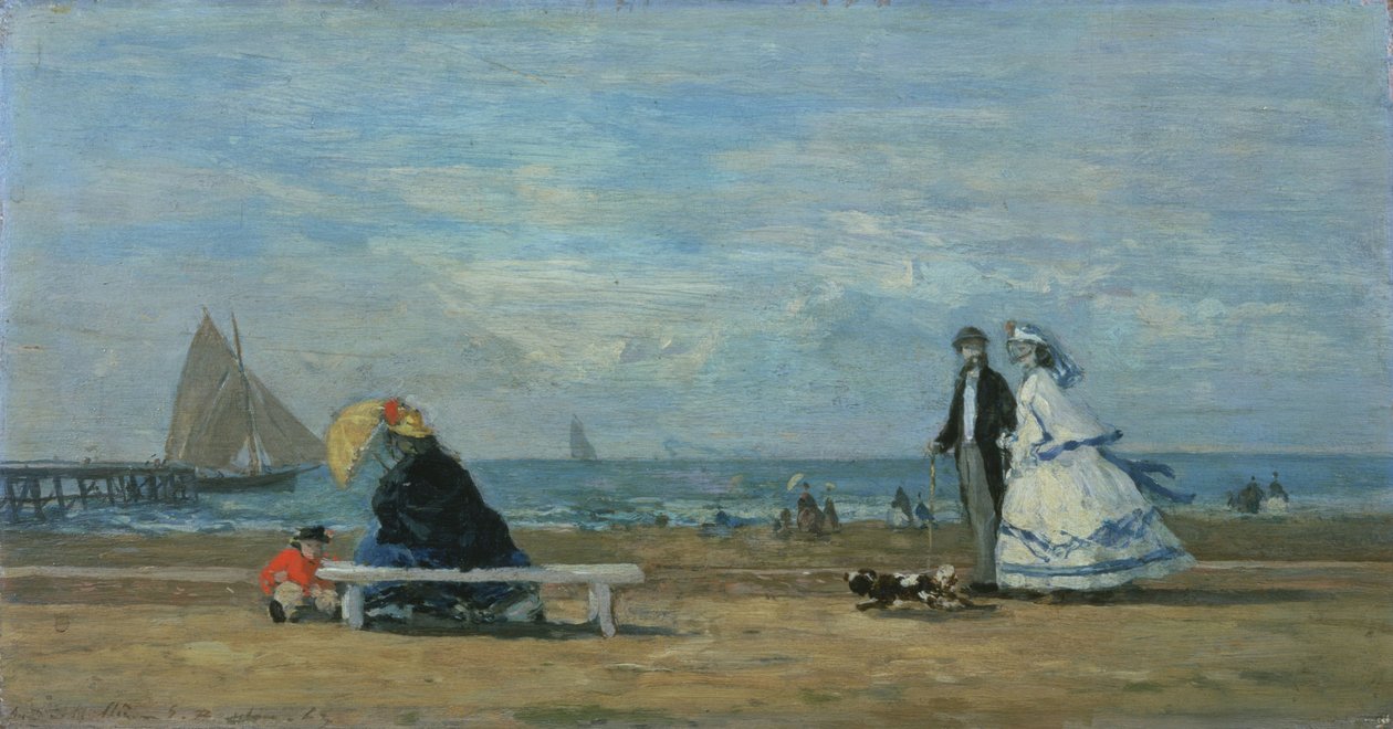Praia, em, trouville de Eugene Louis Boudin