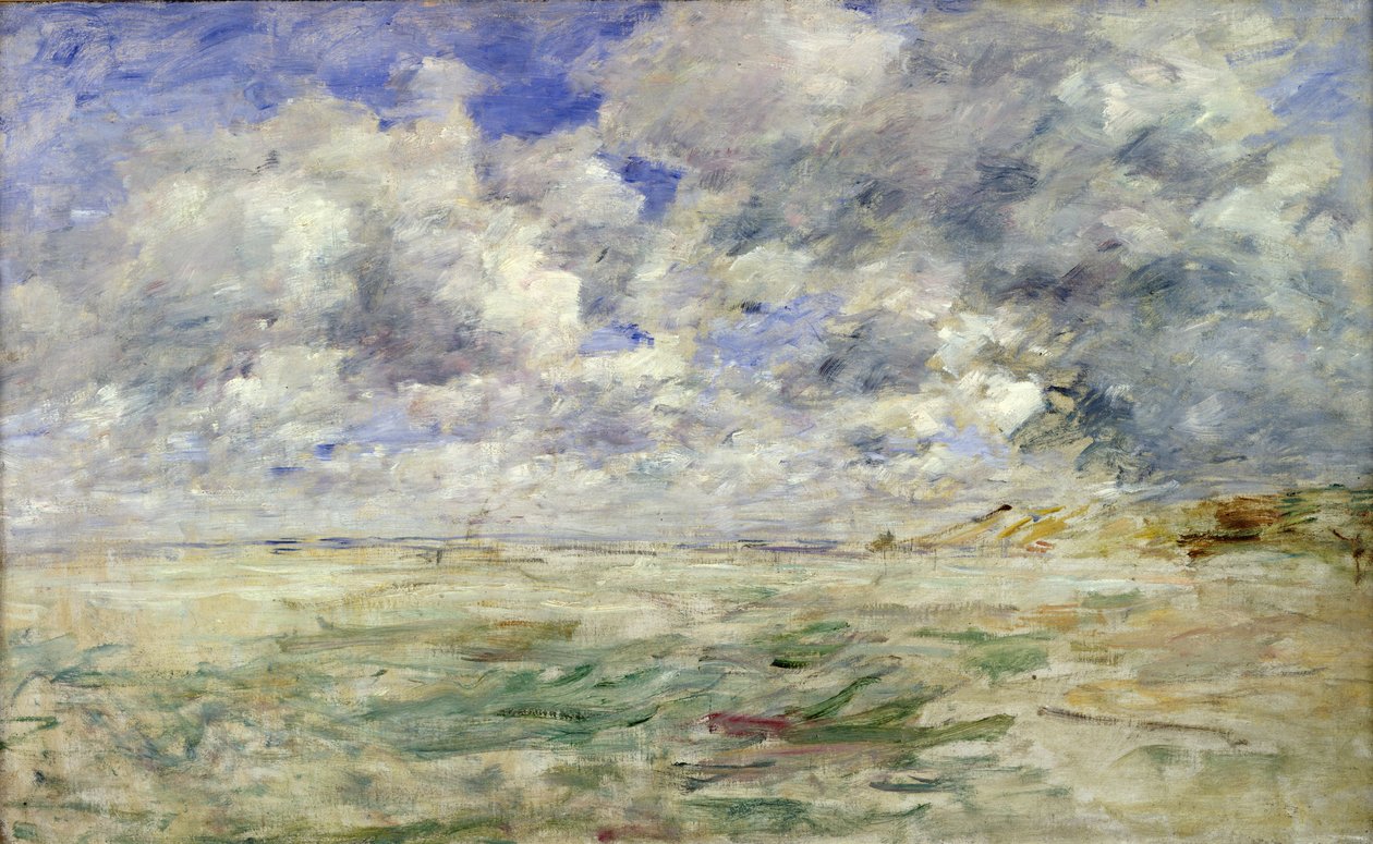 Céu tempestuoso acima da praia em Trouville, c.1894-97 de Eugene Louis Boudin