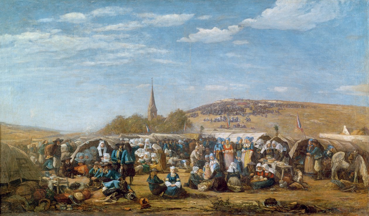 O Perdão de St. Anne-La-Palud, Bretanha, 1858 de Eugene Louis Boudin