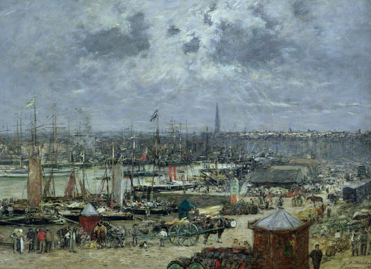 O porto de Bordeaux, 1874 de Eugene Louis Boudin