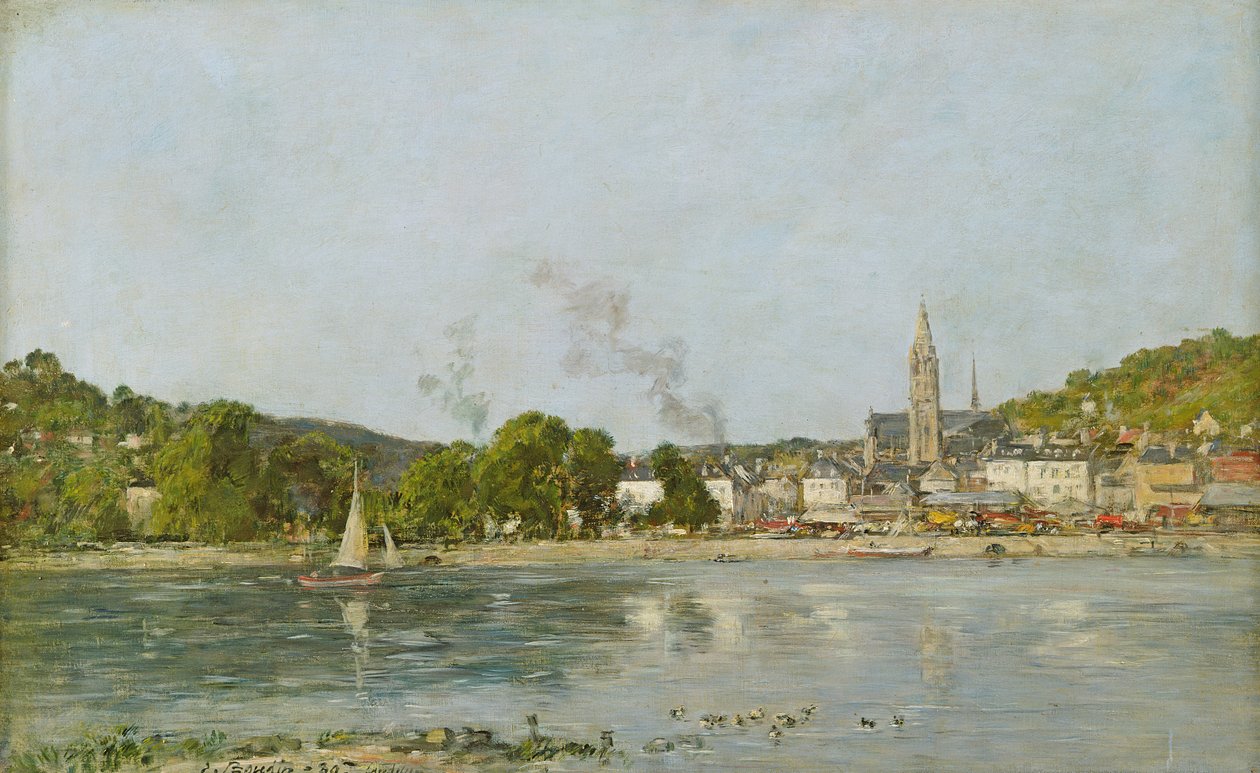 O Sena em Caudebec-en-Caux, 1889 de Eugene Louis Boudin