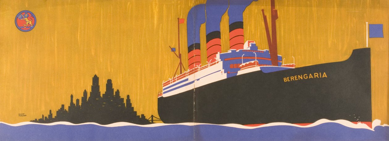 Brochura promocional da Cunard Line para Berengaria, c.1930 de Louis Fancher