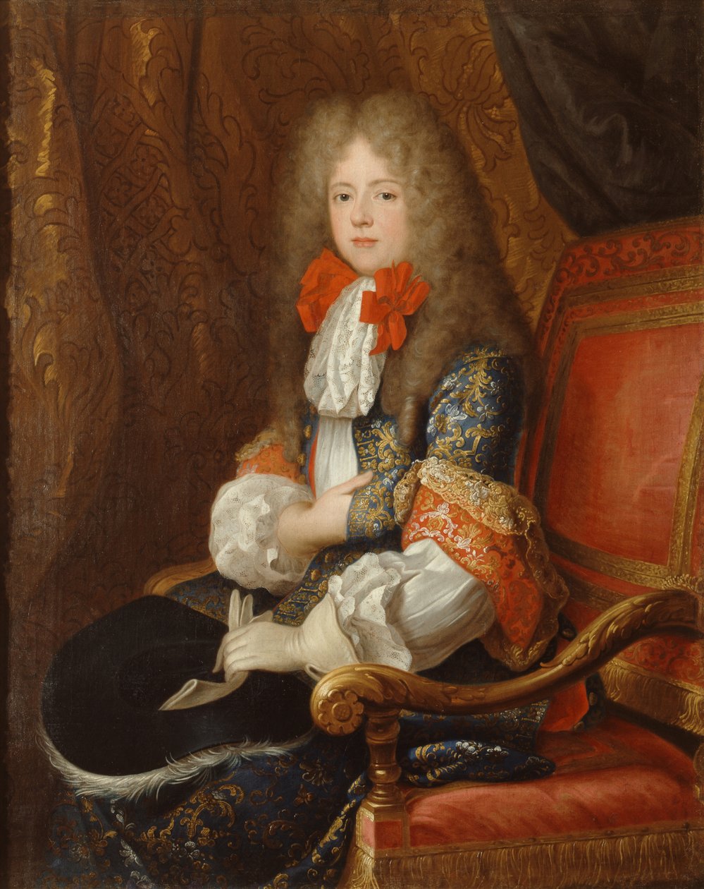 Retrato de Liselotte do Palatinado, Duquesa de Orléans em traje de caça (1652-1722) de Louis Ferdinand Elle the Younger