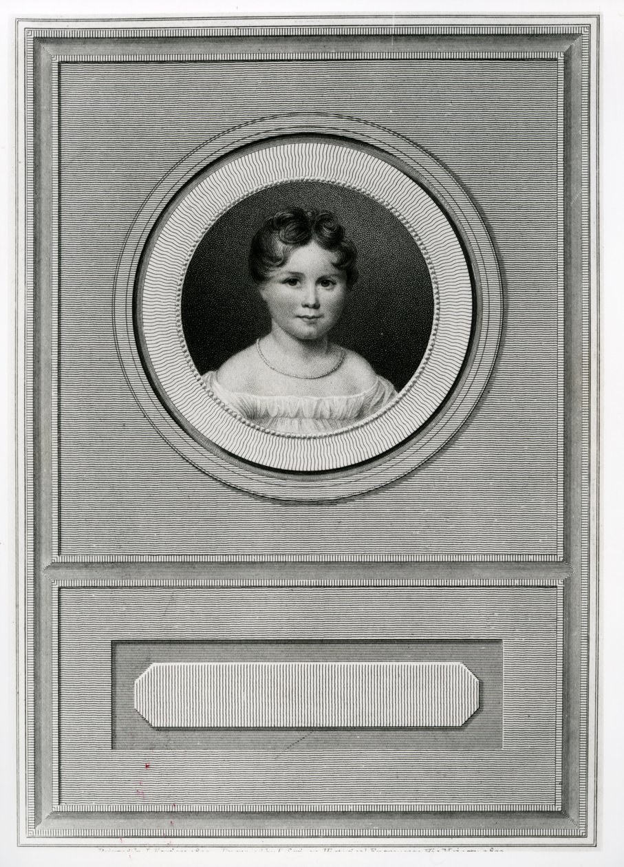 Retrato de Augusta Ada Byron (1815-52) gravado por Edward Scriven (1775-1841) 1820 de Louis Ferriere