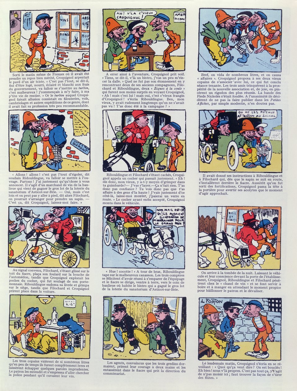 Reedição de uma banda desenhada de Les Pieds Nickeles, de L&39;Epatant, 1965 de Louis Forton