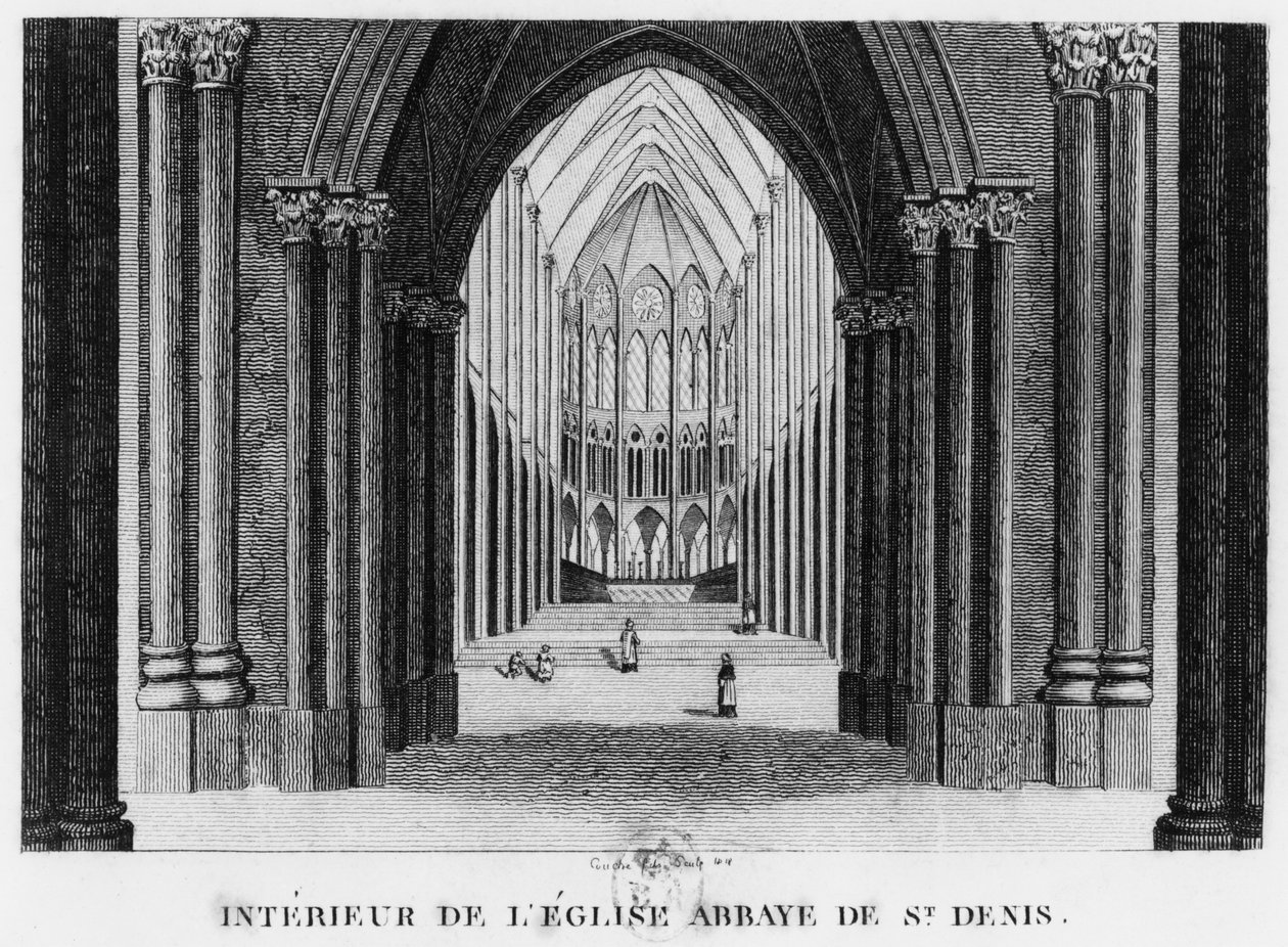 Basílica Saint-Denis, vista interior, 1818 de Louis Francois Couche