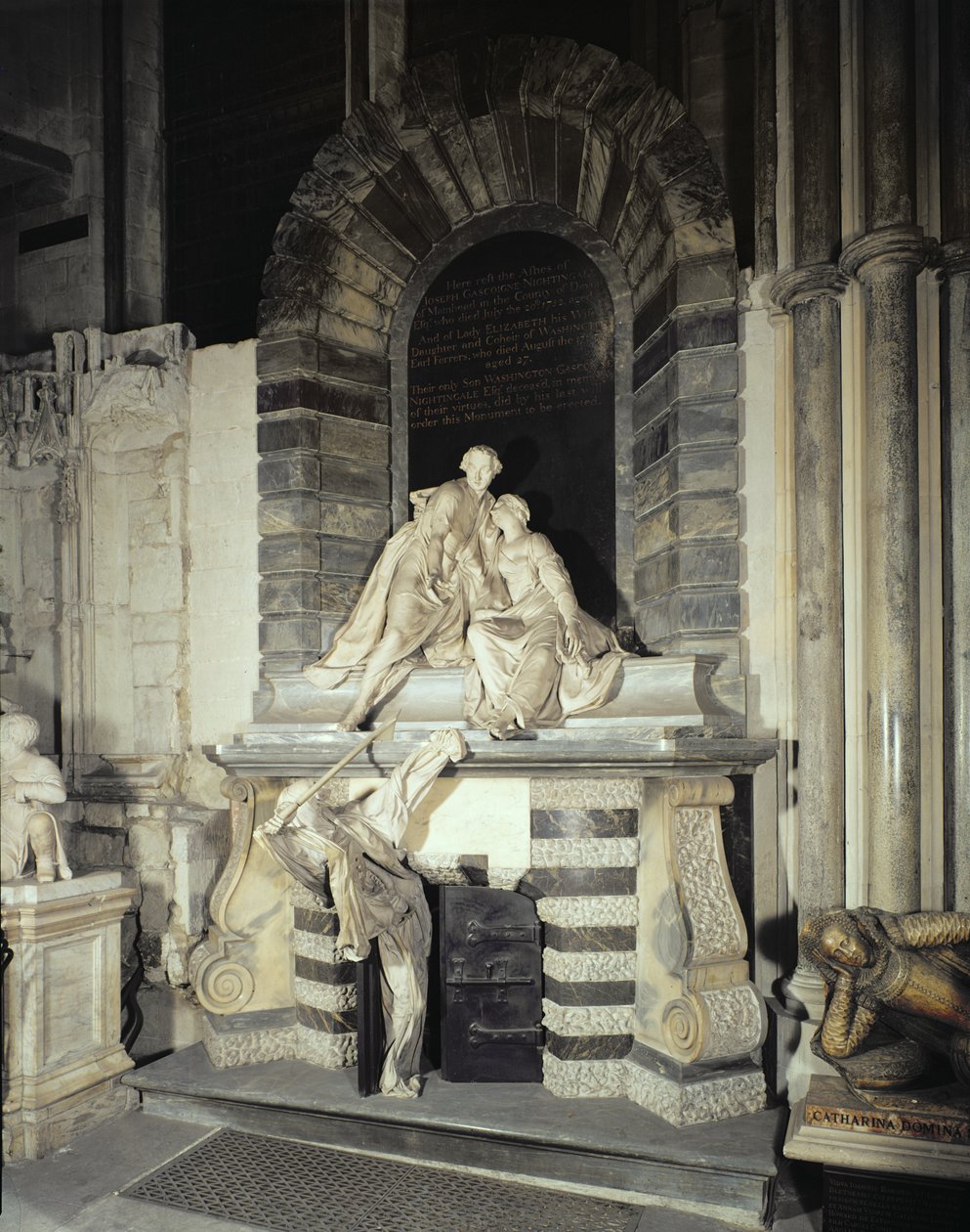 Túmulo de Sir Joseph e Lady Elizabeth Nightingale (d.1731), 1761 (mármore) de Louis Francois Roubillac