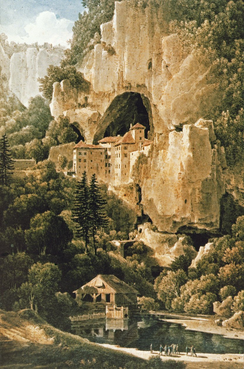Chateau de Luegg ou Predjama, perto de Trieste de Louis Francois Cassas