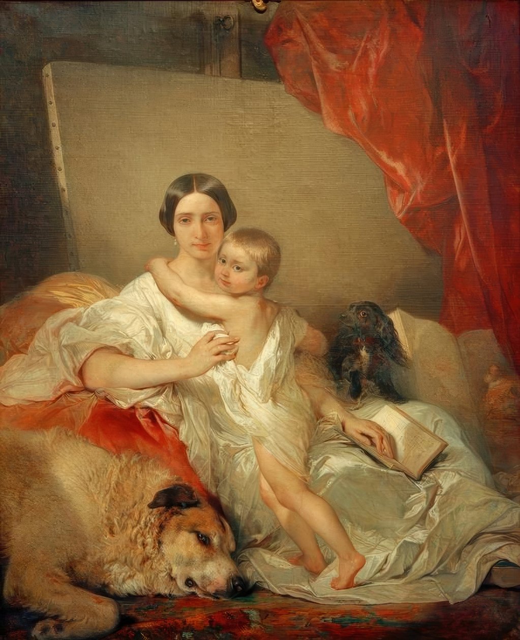 Sra. Louis Gallait e sua filha de Louis Gallait