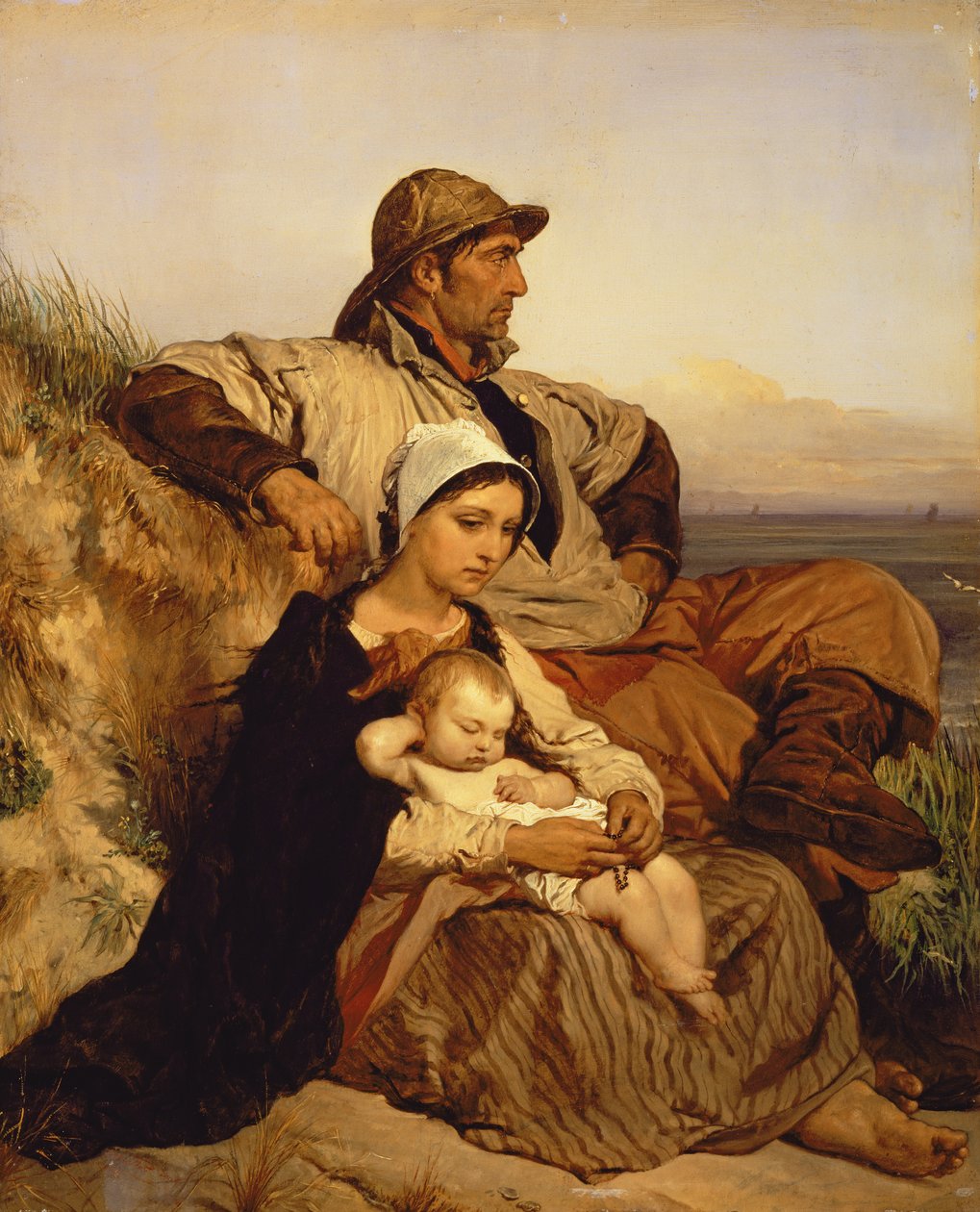 The Fisherman&39;s Family, 1848 (painel) de Louis Gallait