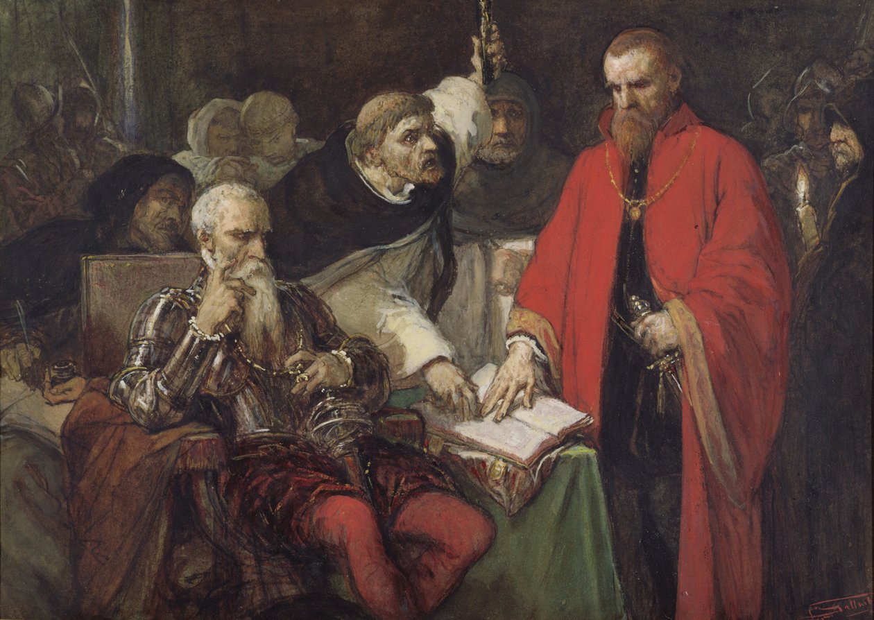 O Juramento de Vargas (wc e guache sobre papel) de Louis Gallait