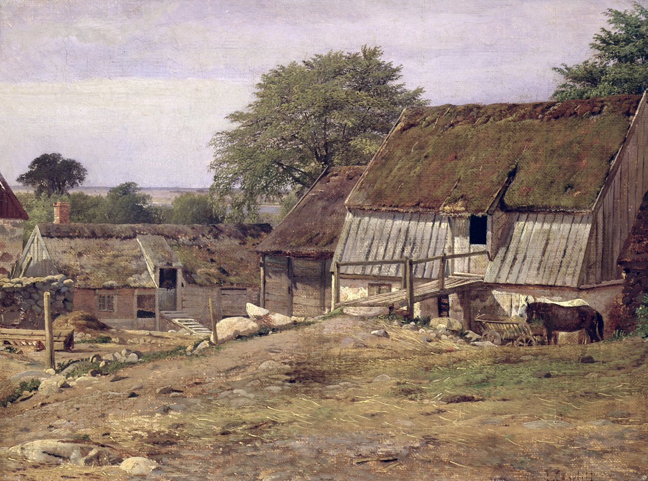 Uma fazenda na Suécia, 1834 de Louis Gurlitt