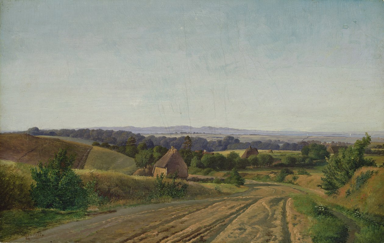 Paisagem, em, Esrom, em, seeland, 1834 de Louis Gurlitt