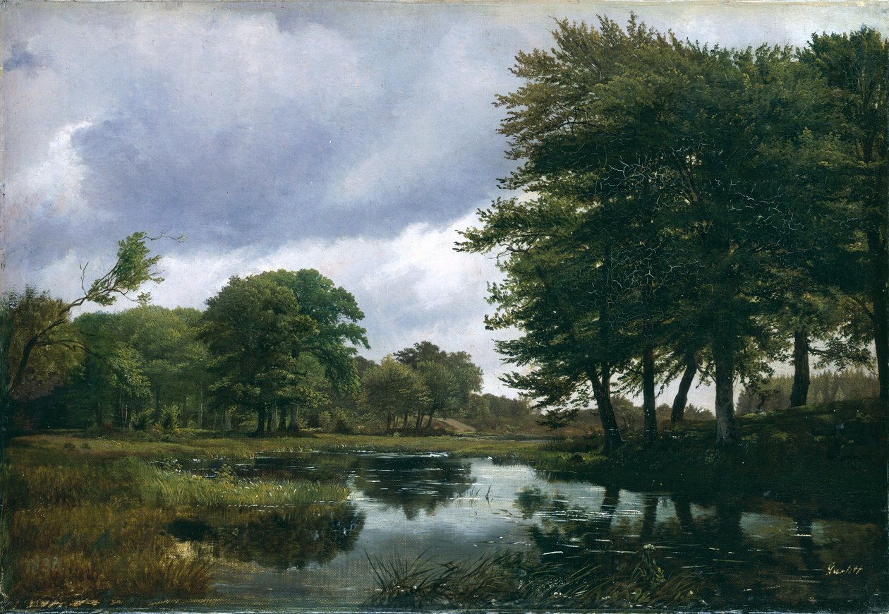 Paisagem em Silkeborg, 1833 de Louis Gurlitt