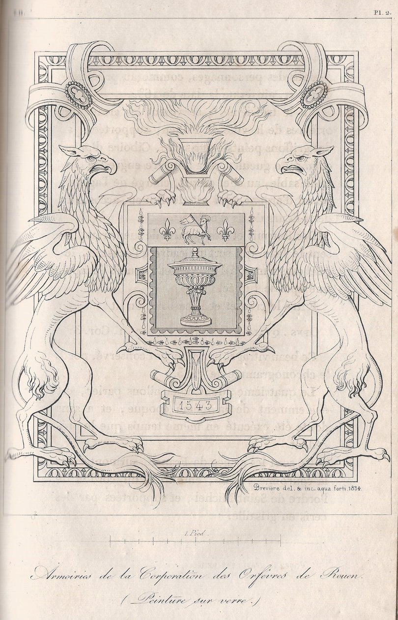 Brasão das corporações dos ourives de Rouen de Louis Henri Brévière