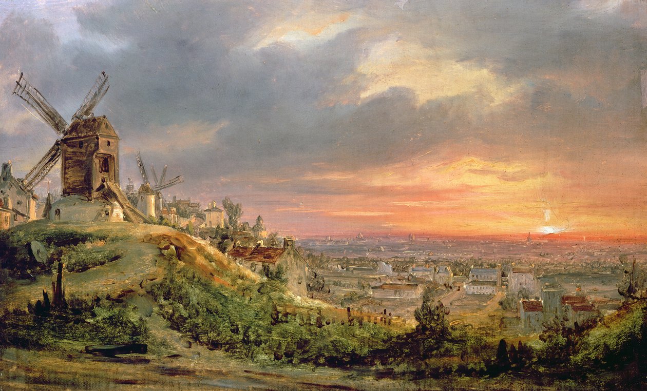 Vista do Butte Montmartre, c.1830 de Louis Jacques Mande Daguerre