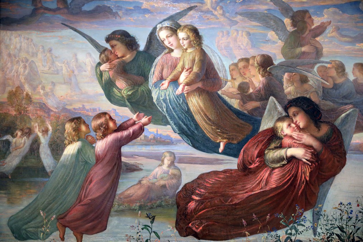 O Poema da Alma, Memória do Céu, detalhe, 1835-55 de Louis Janmot