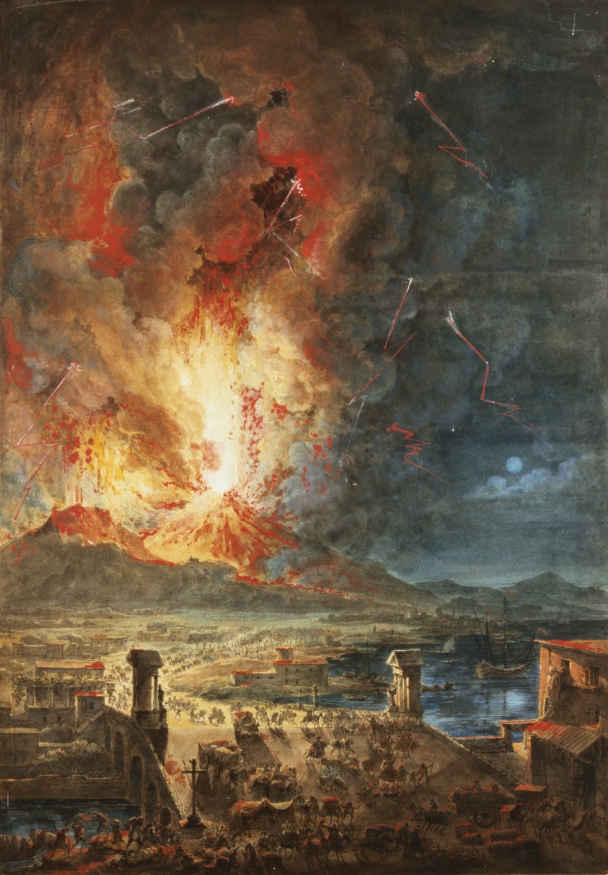 A Grande Erupção do Monte. Vesúvio de Louis Jean Desprez