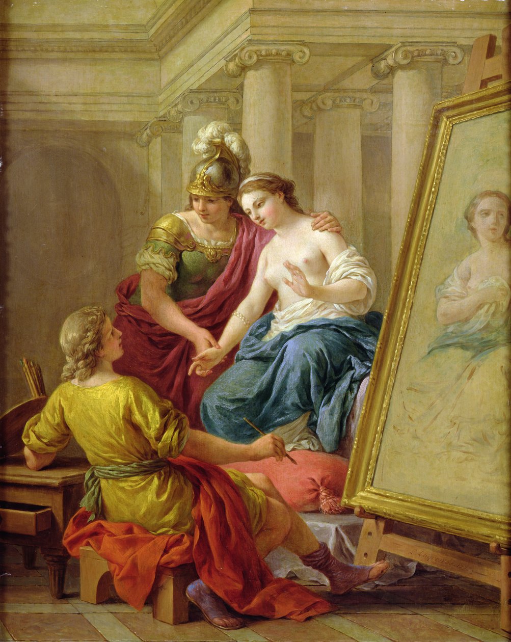 Apeles Apaixonado pela Senhora de Alexandre, 1772 de Louis Jean François Lagrenée