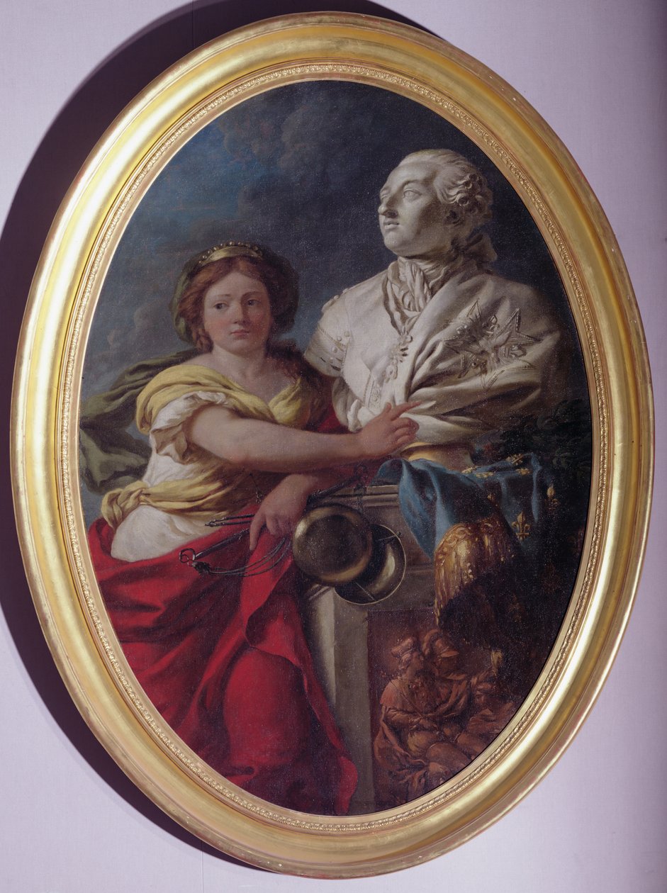 Justiça contempla o busto de Luís XVI de Louis Jean François Lagrenée