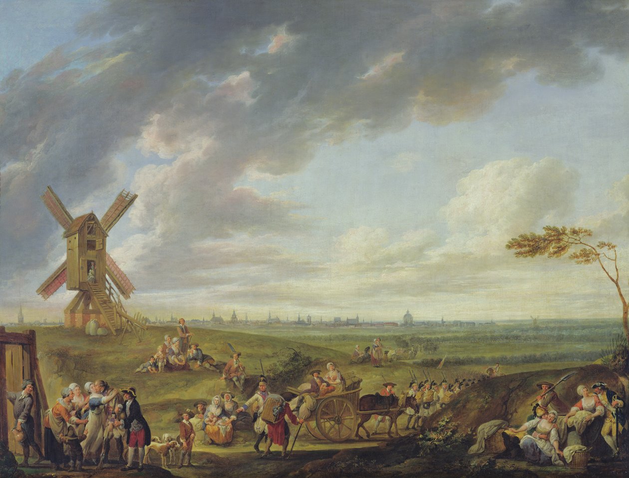 Recepção de um soldado que retorna para casa, 1774 de Francois Louis Joseph Watteau