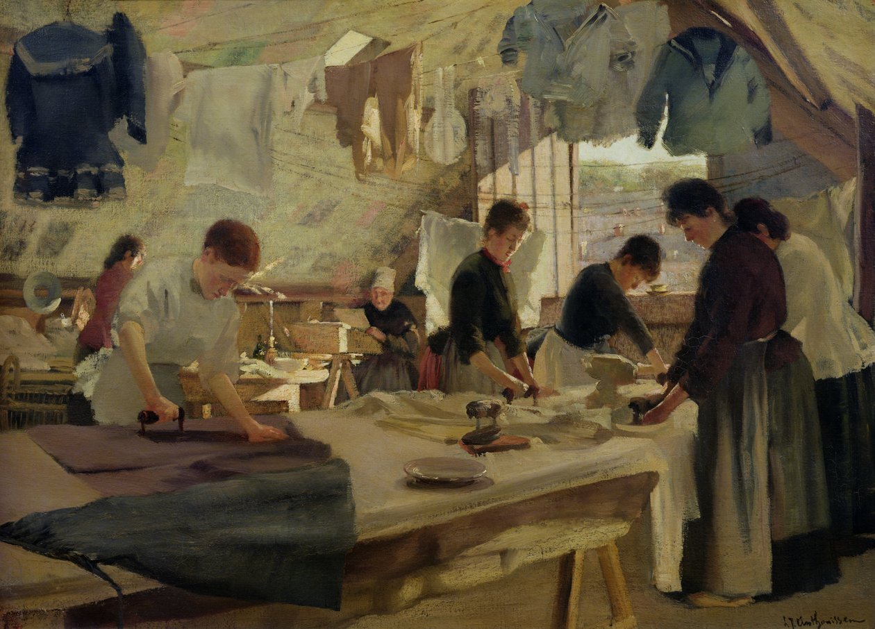 Oficina de engomadoria em Trouville, 1888 de Louis Joseph Anthonissen
