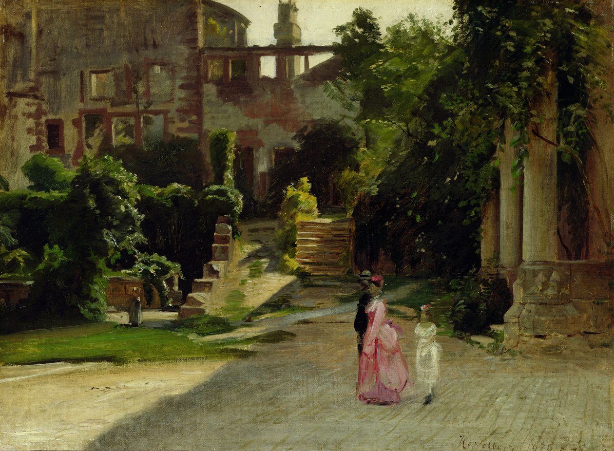 Um castelo de Heidelberg, 1870 de Louis Kolitz