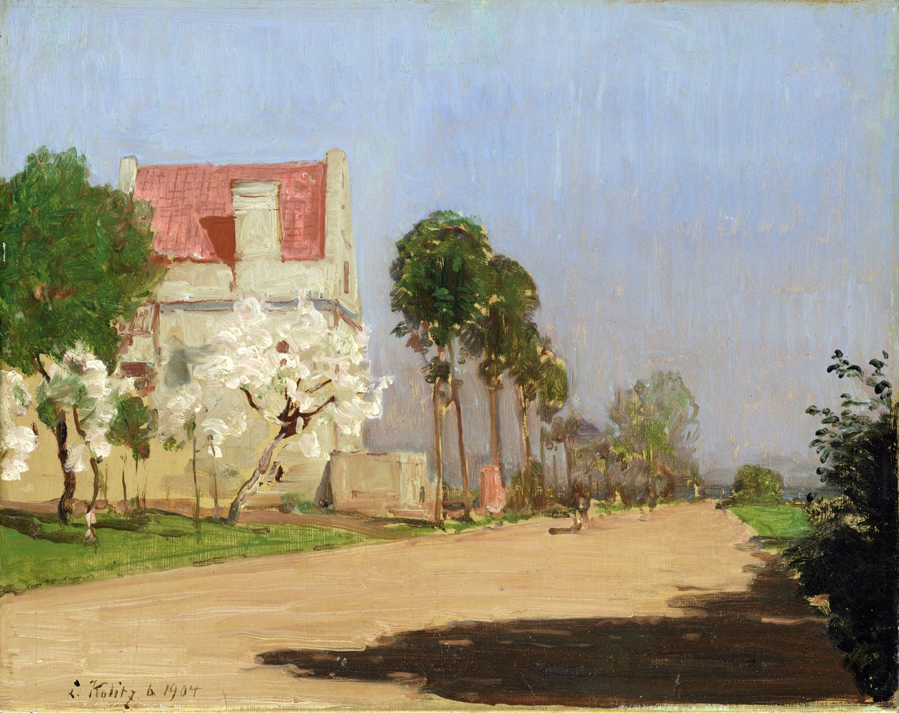 Estrada pelo rio Fulda para Neuen Muehle perto de Kassel, 1904 de Louis Kolitz