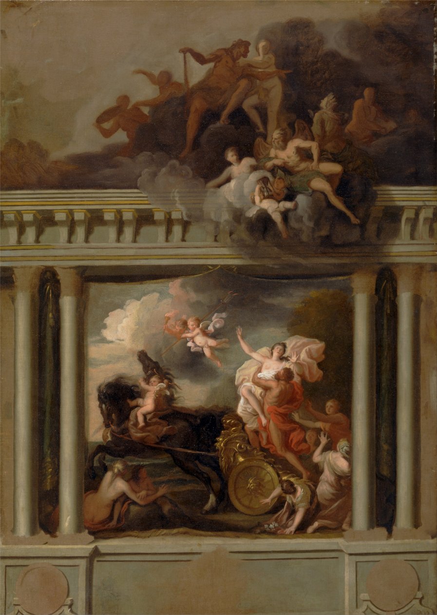 The Rape of Proserpine, projeto para a escadaria da Devonshire House, Londres de Louis Laguerre