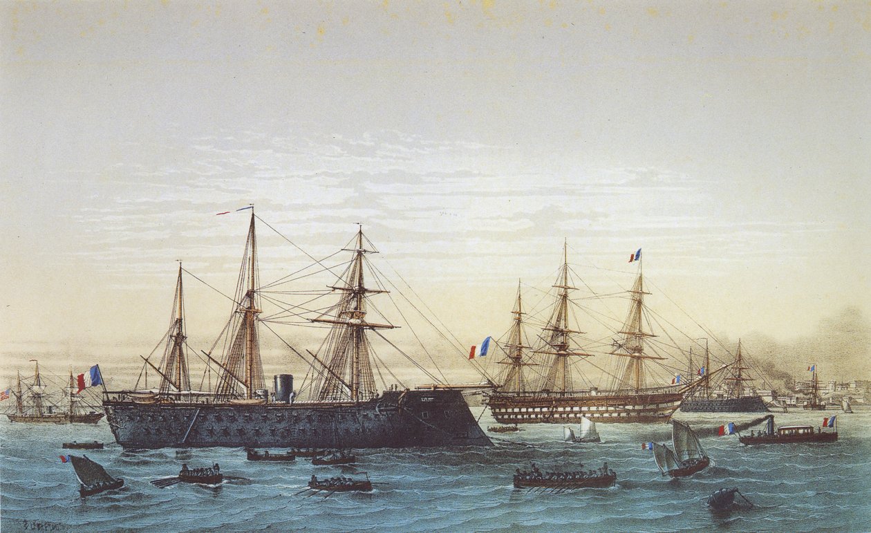O magenta em Brest. O navio Napoléon III pode ser visto em segundo plano de Louis Le Breton