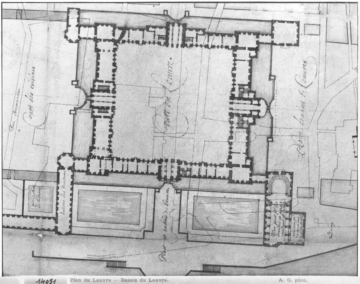 Projeto para os edifícios orientais do Louvre, de &39;Recueil du Louvre&39;, volume 1, fol.21 de Louis Le Vau