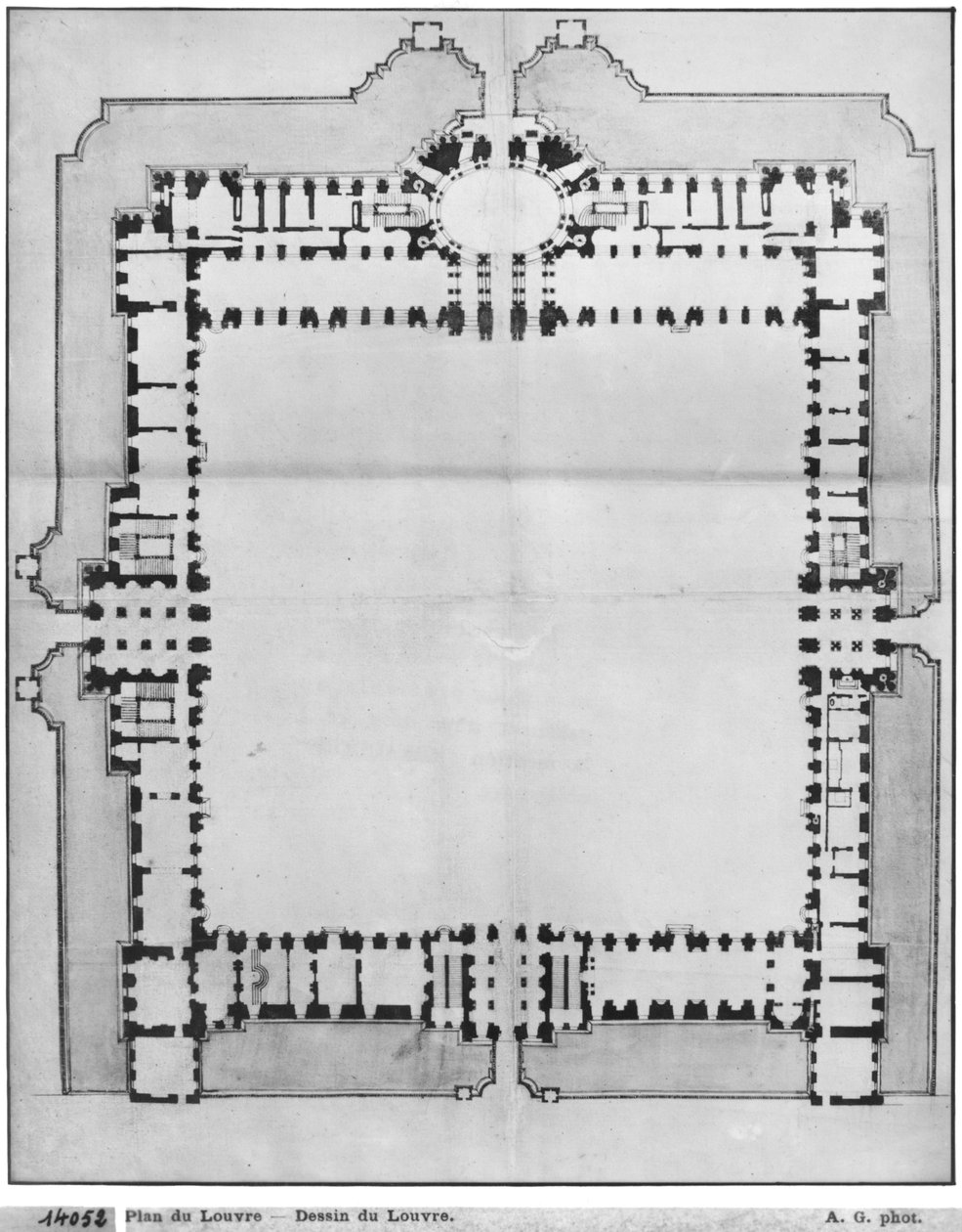 Projeto para os edifícios orientais do Louvre, de &39;Recueil du Louvre&39;, volume 1, fol.5 de Louis Le Vau