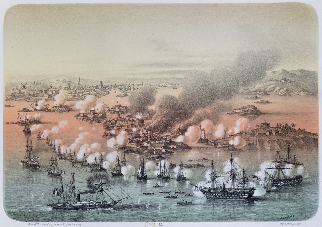 O bombardeio de Sveaborg, 5 de agosto de 1855, 1856 de Louis Le Breton