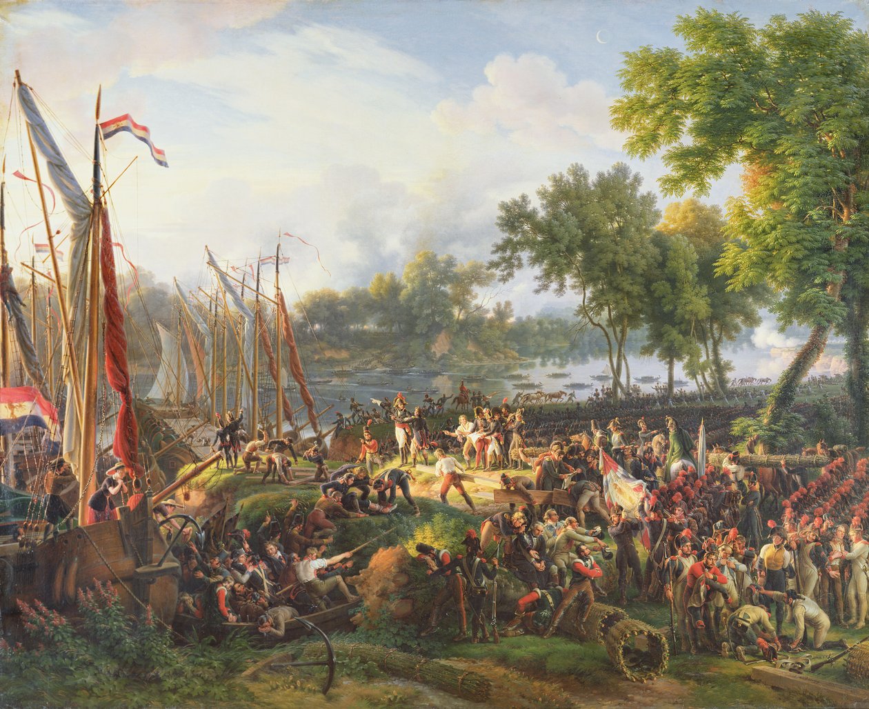 O exército francês que atravessa o Reno em Dusseldorf, em 6 de setembro de 1795 de Louis Lejeune