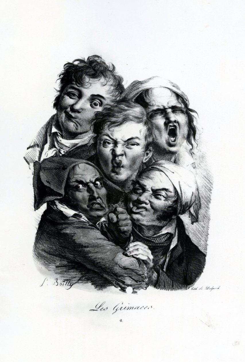 As caretas, c.1823 (litografia) de Louis Leopold Boilly