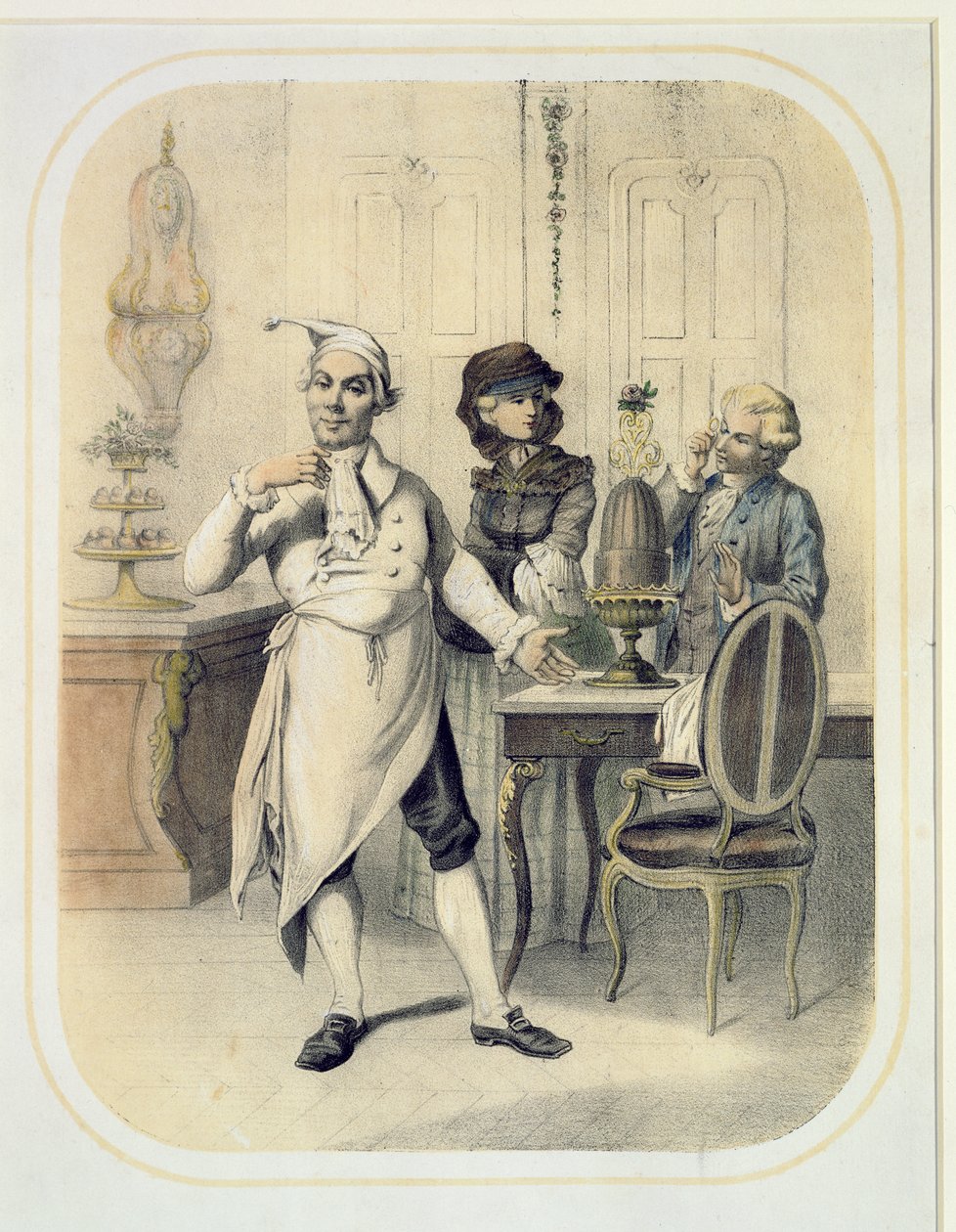Orgulho na cozinha, de uma série de gravuras que retratam os sete pecados capitais, c.1850 de Louis Leopold Boilly