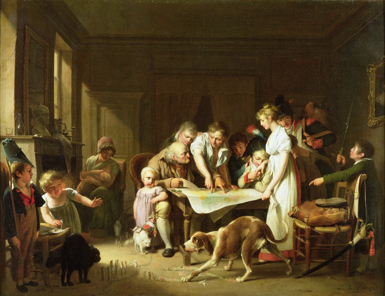 Lendo o relatório do exército, 1807 de Louis Leopold Boilly