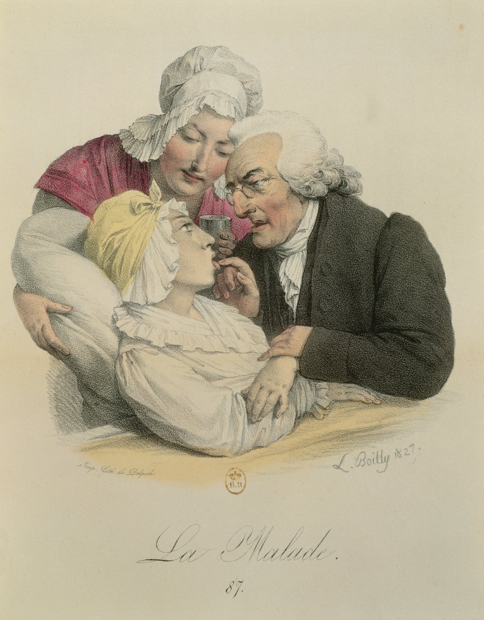O paciente, gravado por Francois Seraphin Delpech (1778-1825) 1827 de Louis Leopold Boilly