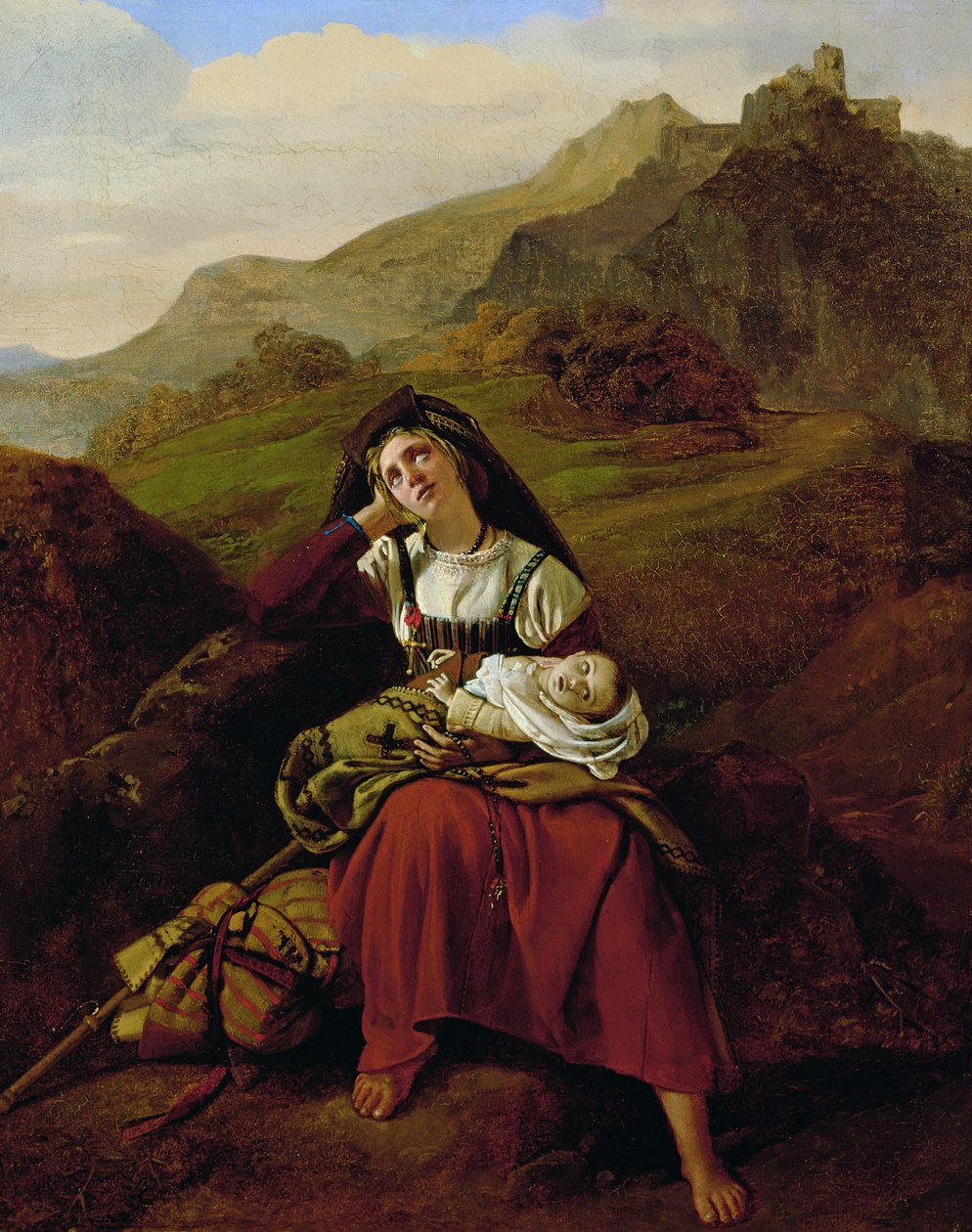 A mãe infeliz, 1834 de Louis Leopold Robert