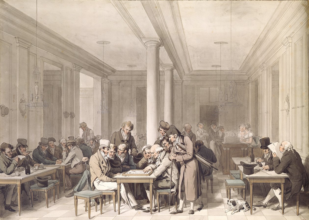 Interior de um café parisiense, c.1815 de Louis Leopold Boilly