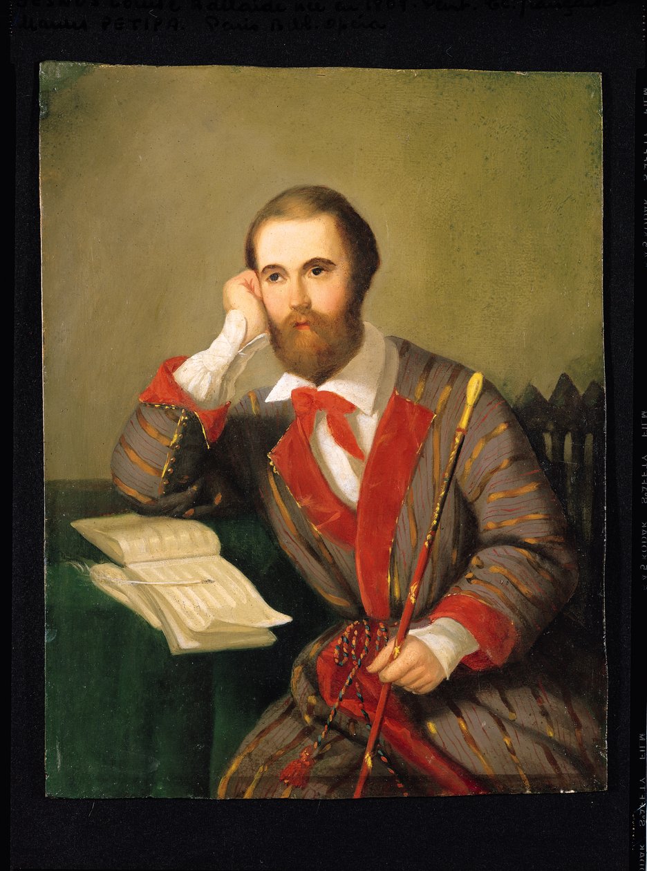 Retrato de um homem, presumivelmente Charles Gounod (1818-1893) (óleo no cartão) de Louis Leopold Boilly