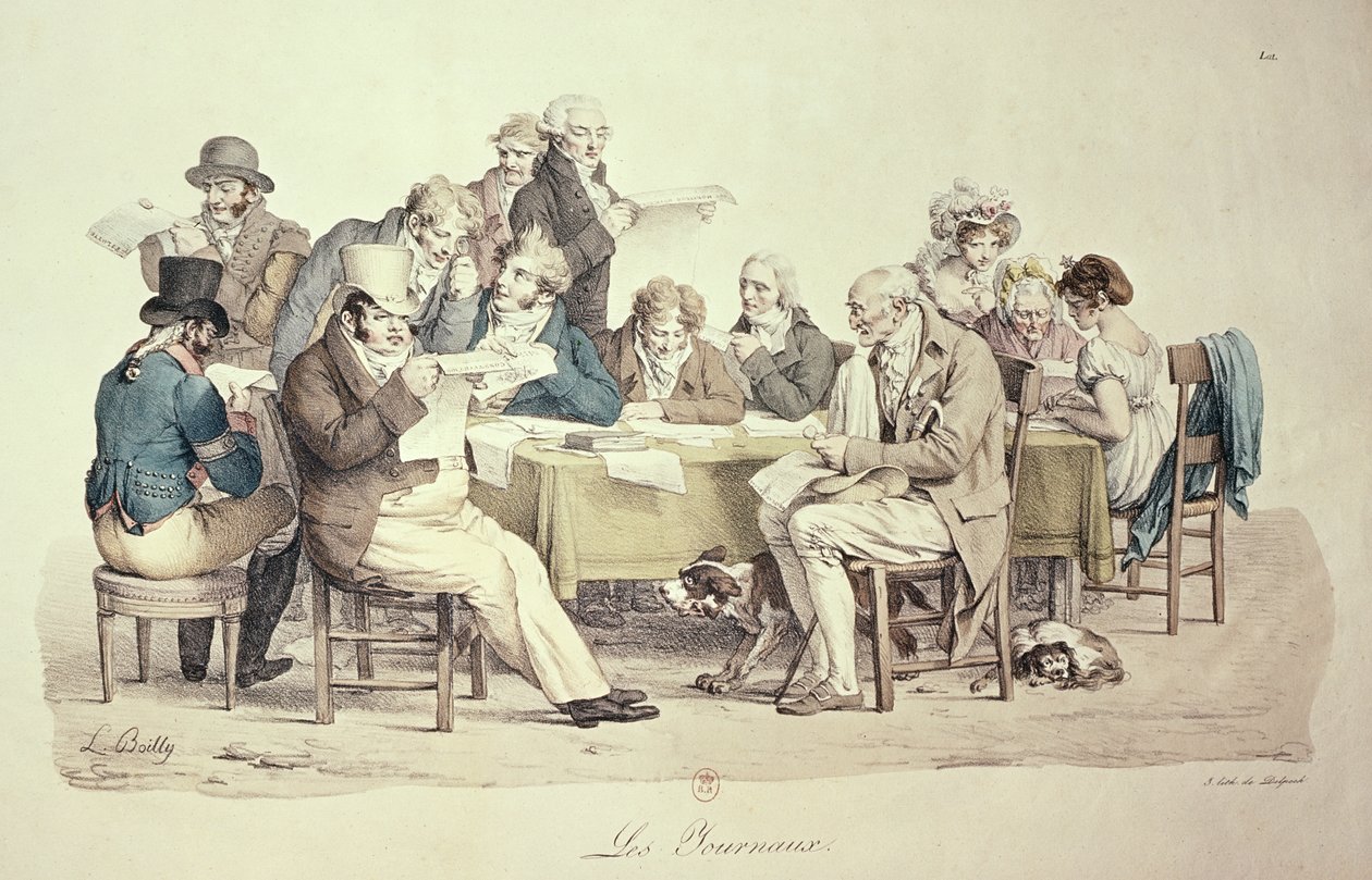 Os Jornais, gravados por Francois Seraphin Delpech (1778-1825) de Louis Leopold Boilly