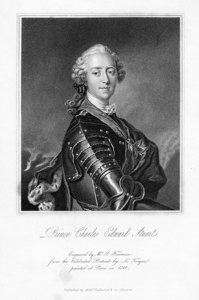 Príncipe Charles Edward Stuart, impressão feita por S. Freeman, c.1849 de Louis Tocqué