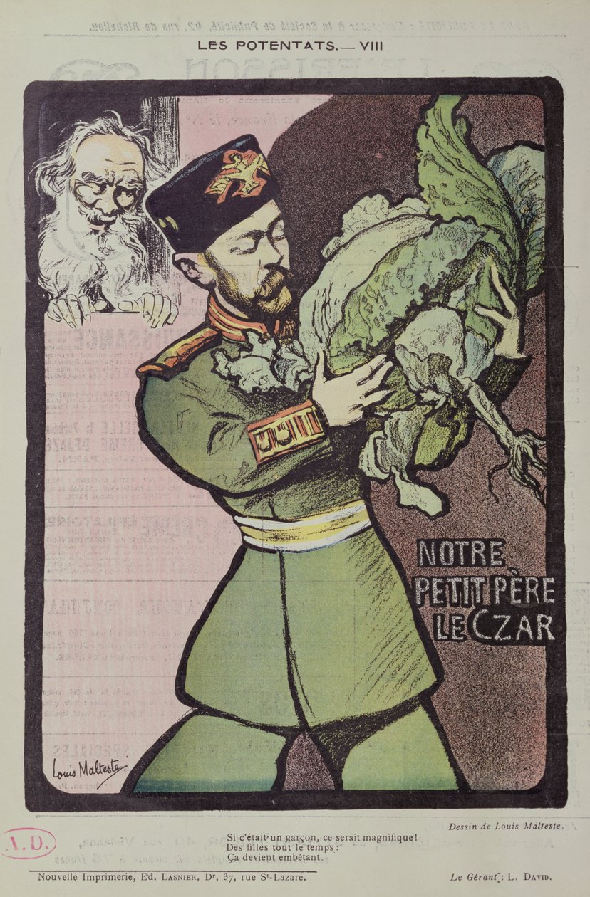 Czar Nicolau II e Tolstói, 1902 de Louis Malteste