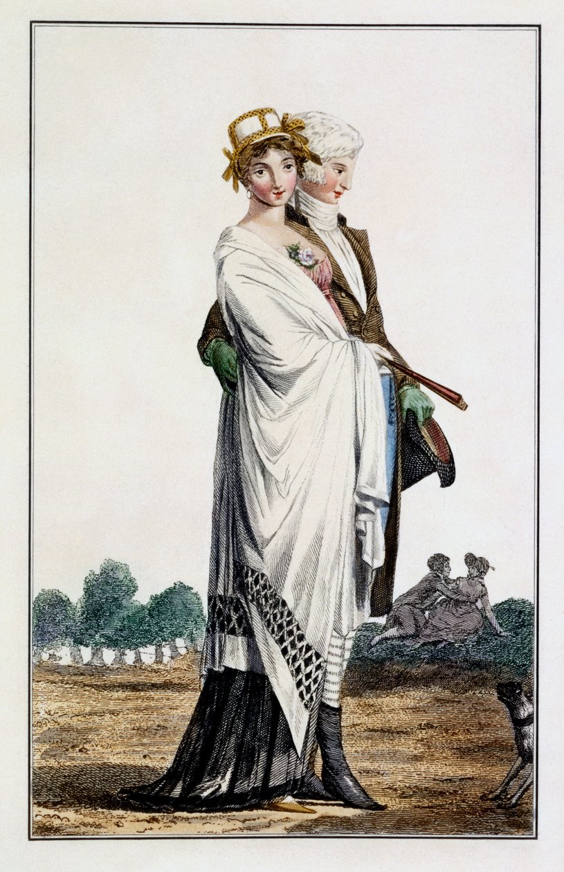 Vestido de caminhada das senhoras, 1789 de Louis Marie Lante