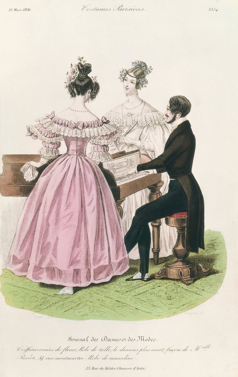 Placa de moda do Journal des Dames et des Modes, 23 de março de 1836 de Louis Marie Lante