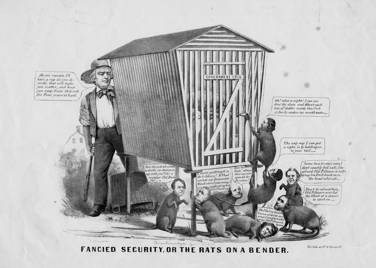 Segurança imaginária, ou, Os ratos em um dobrador, publicado por Currier und Ives, Nova York, c.1856 de Louis Maurer