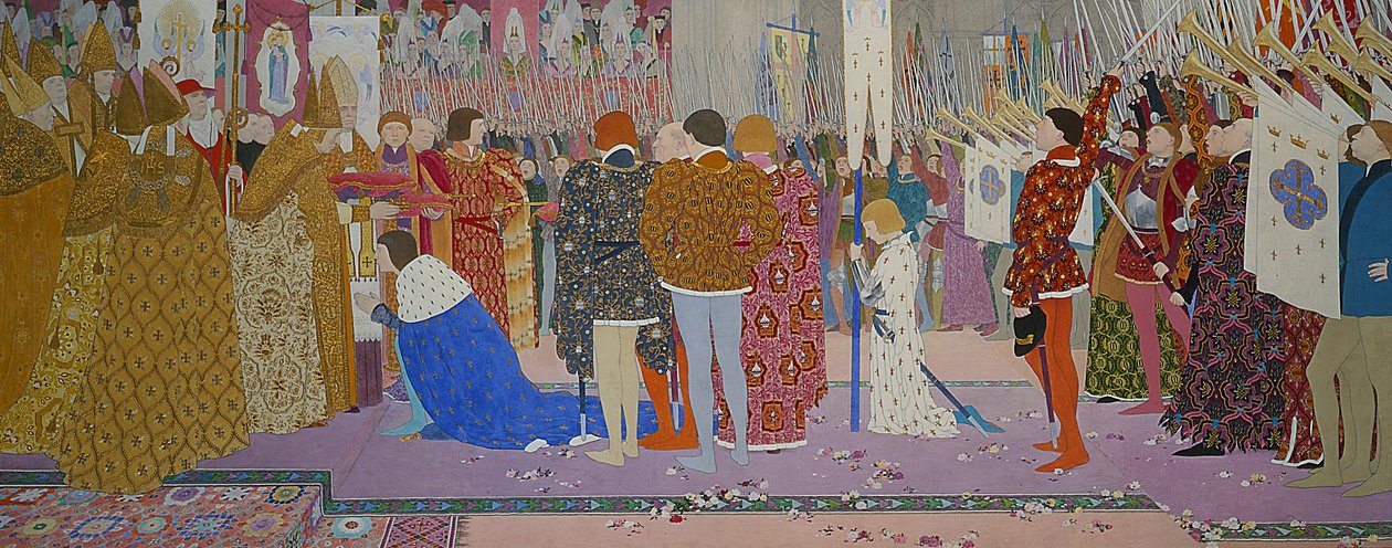 A coroação em Reims do Delfim, de Joana d&39;Arc Séries E, 1907 (óleo e folha de ouro sobre tela) de Louis Maurice Boutet de Monvel