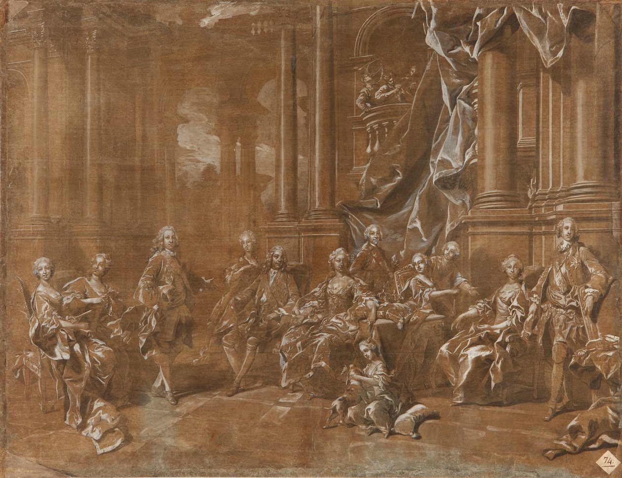 A familia de Felipe V. de Louis Michel van Loo