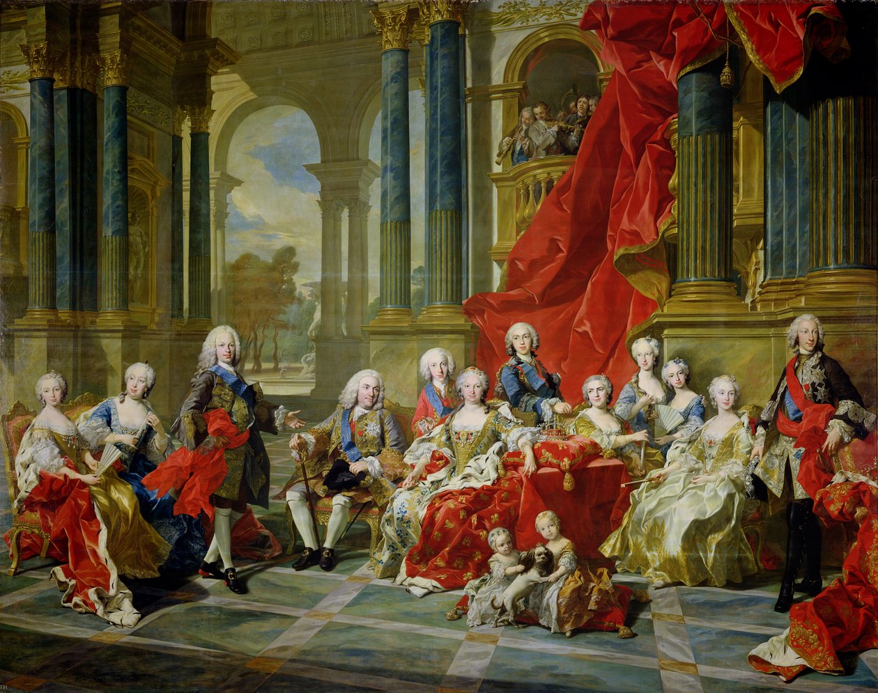 A Família de Filipe V, 1743 de Louis Michel van Loo